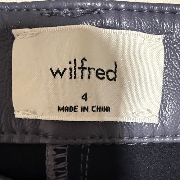 Wilfred Dark Gray Leather Straight Pants - Picture 3 of 9